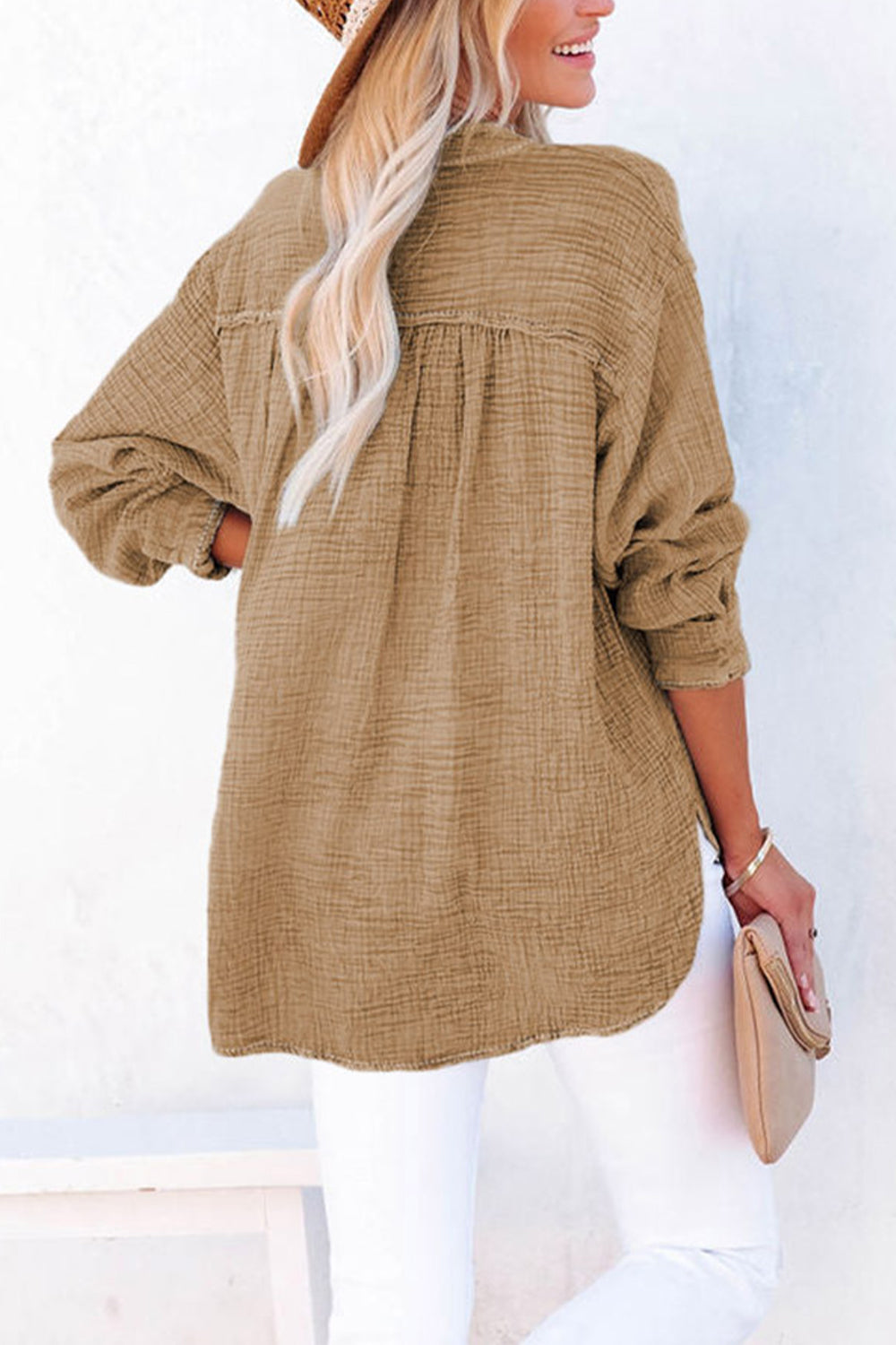 Buttoned Long Sleeve Blouse - Classique Collection