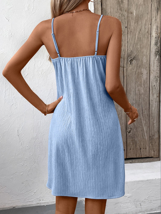 Ivy Lane Textured V-Neck Sleeveless Mini Cami Dress - Classique Collection