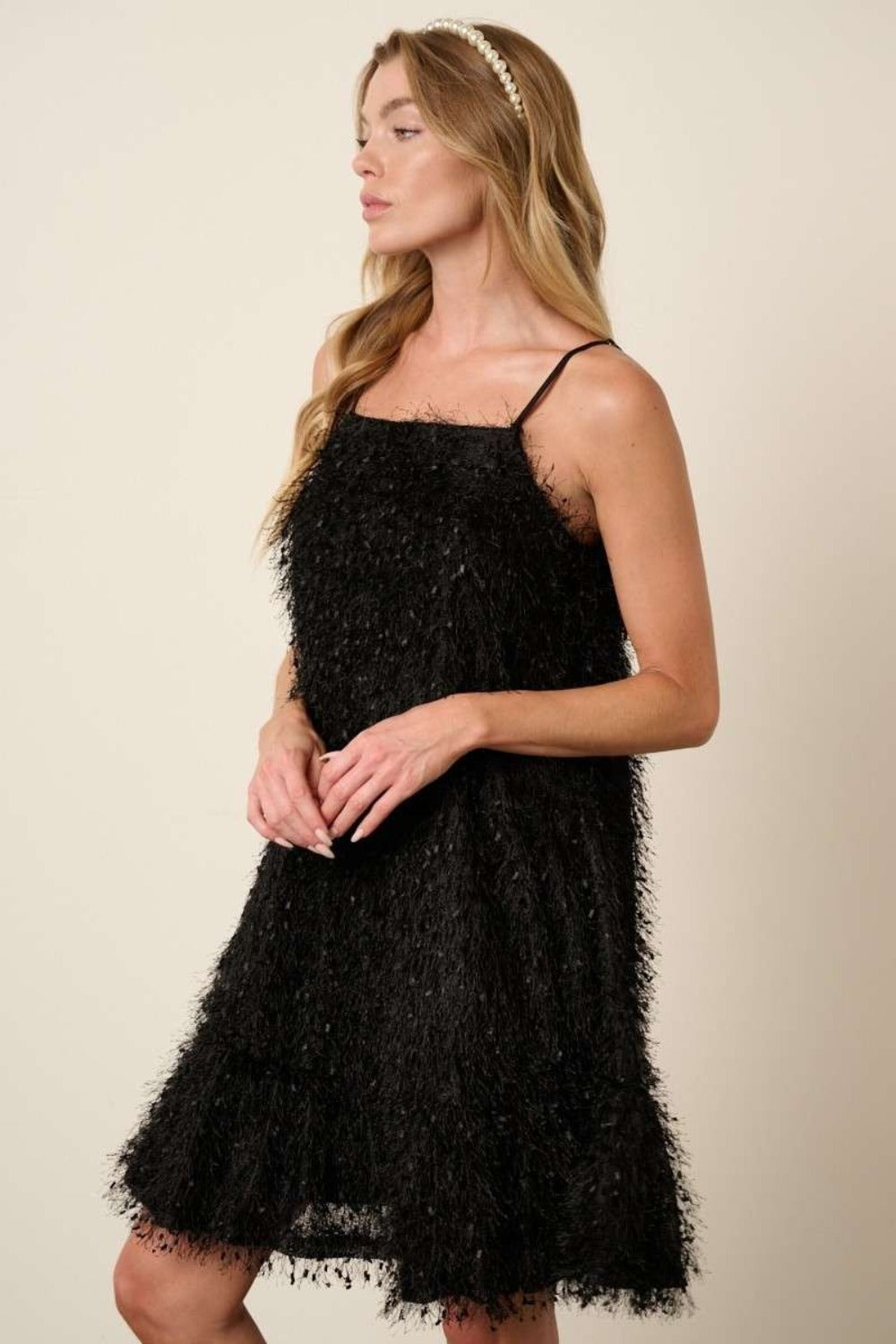 Mittoshop Feather Ruffle Hem Mini Cami Dress - Classique Collection