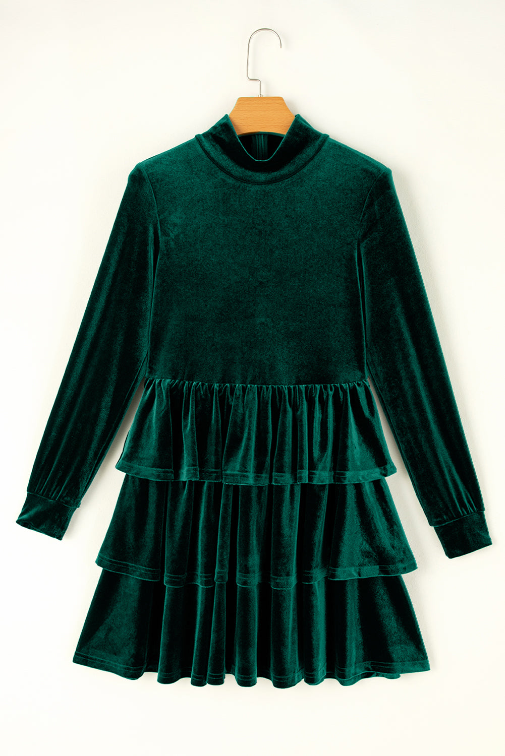 Ruffled Layered Long Sleeve Mini Dress - Classique Collection