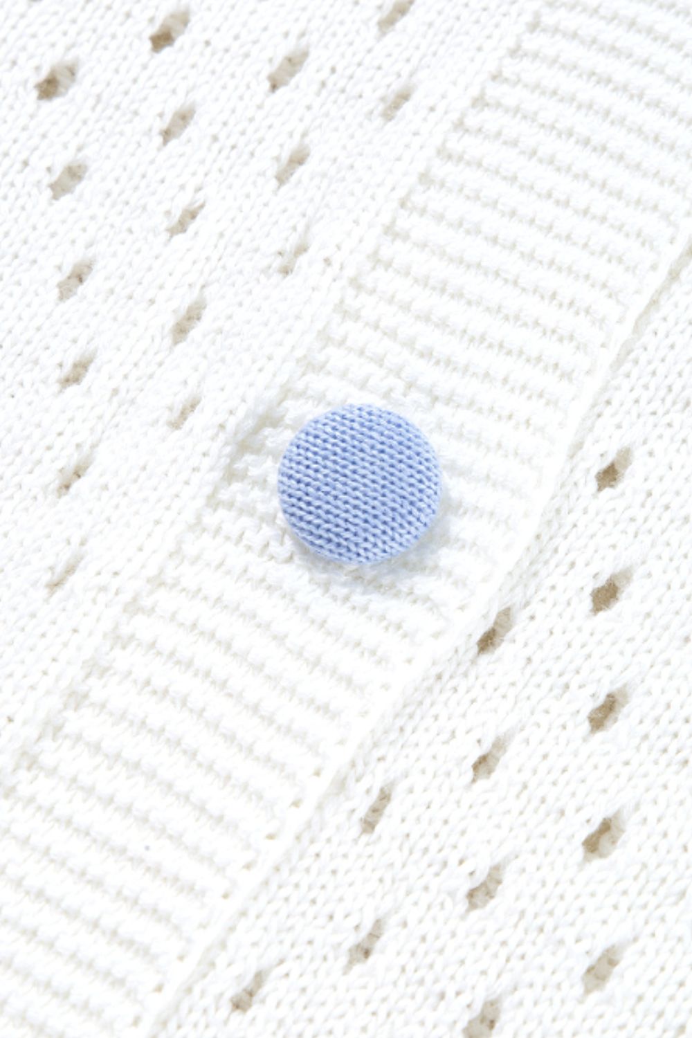 Flower Hollowed Out Button Down Long Sleeve Cardigan - Classique Collection