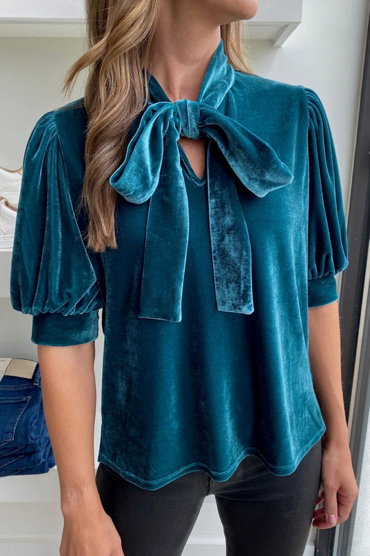Tie Neck Half Sleeve Blouse - Classique Collection