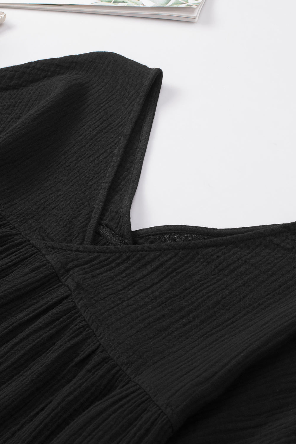 Dropped Shoulder V-Neck Blouse - Classique Collection