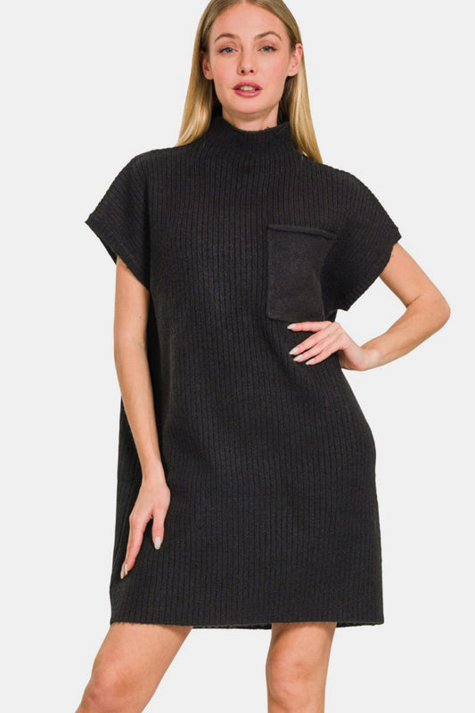 Zenana Short Sleeve Sweater Mini Dress - Classique Collection