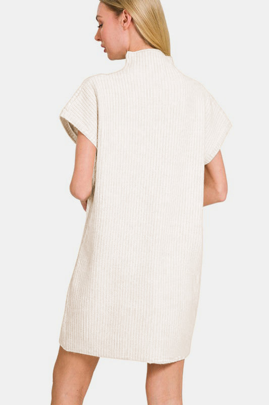 Zenana Short Sleeve Sweater Mini Dress - Classique Collection