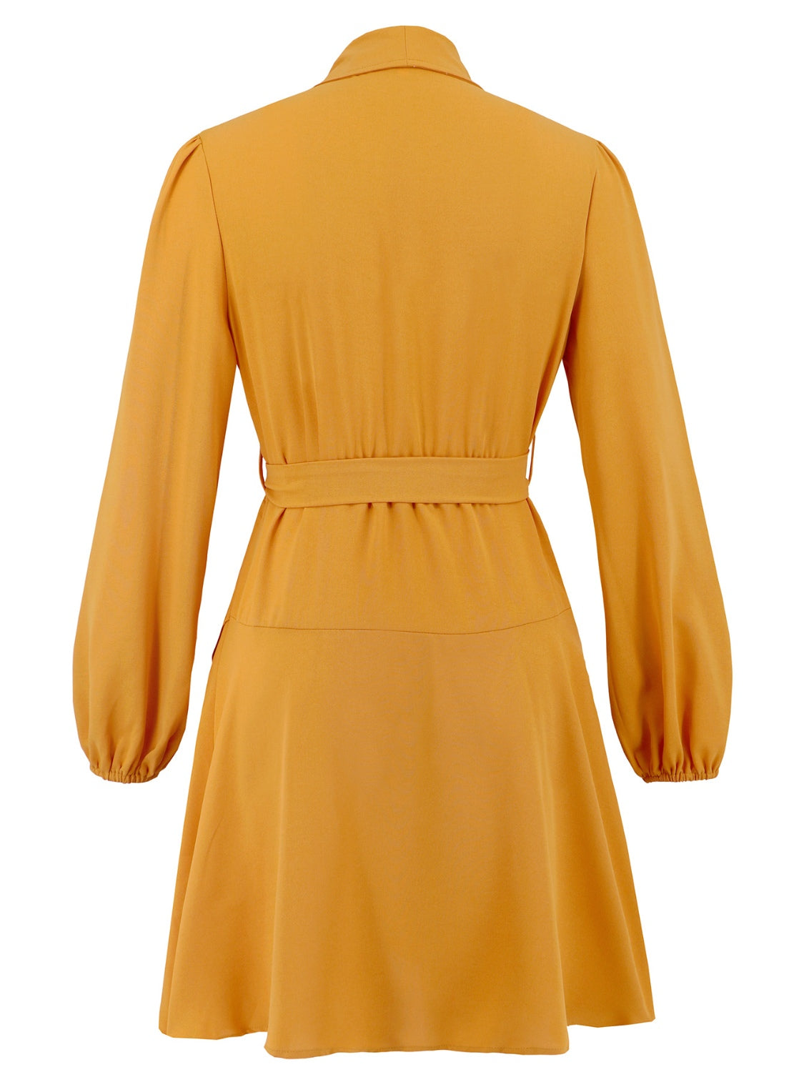 Surplice Tie Waist Long Sleeve Mini Dress - Classique Collection