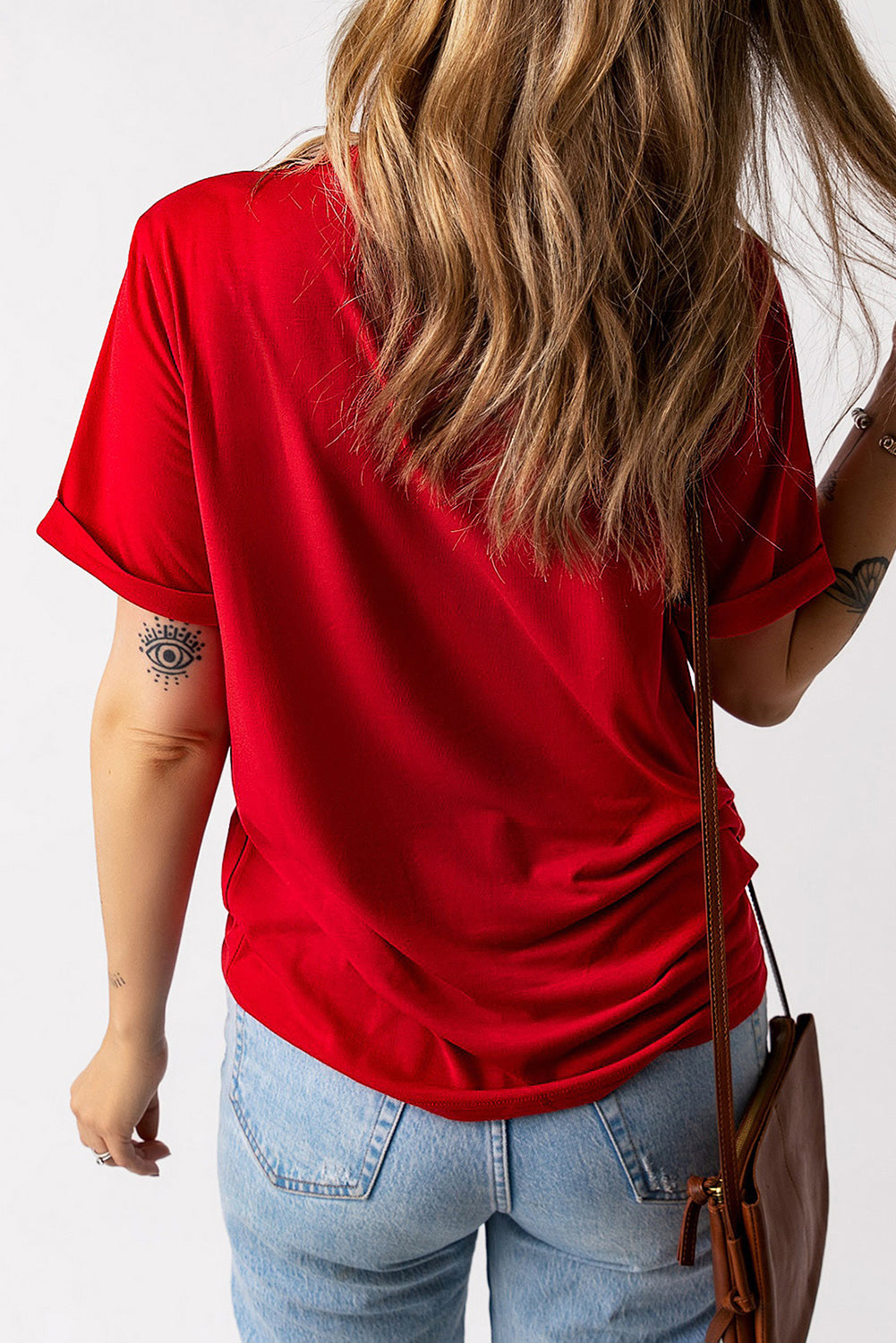 Heart Round Neck Short Sleeve T-Shirt - ClassiQ