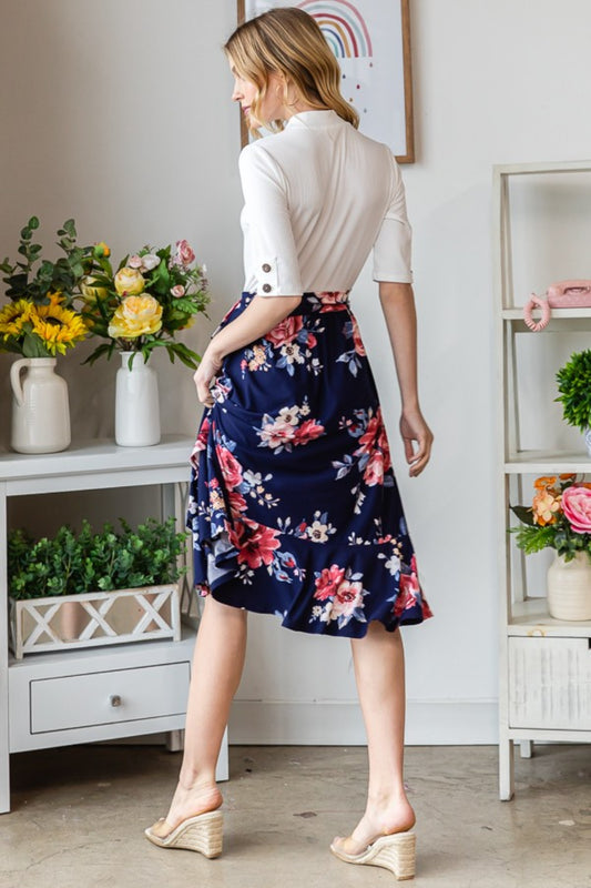 Reborn J Floral Wrap Ruffled Skirt - Classique Collection
