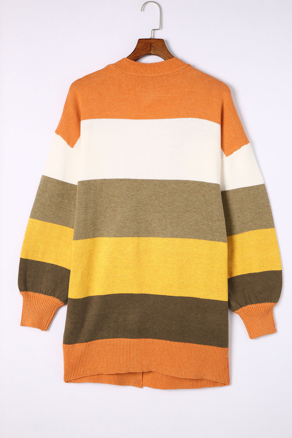 Open Front Color Block Cardigan - ClassiQ