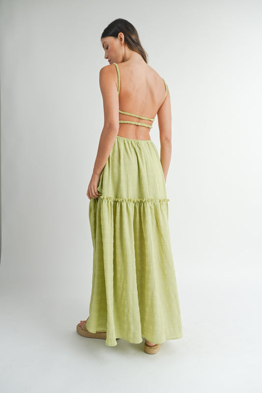MABLE Cutout Waist Backless Maxi Dress - Classique Collection