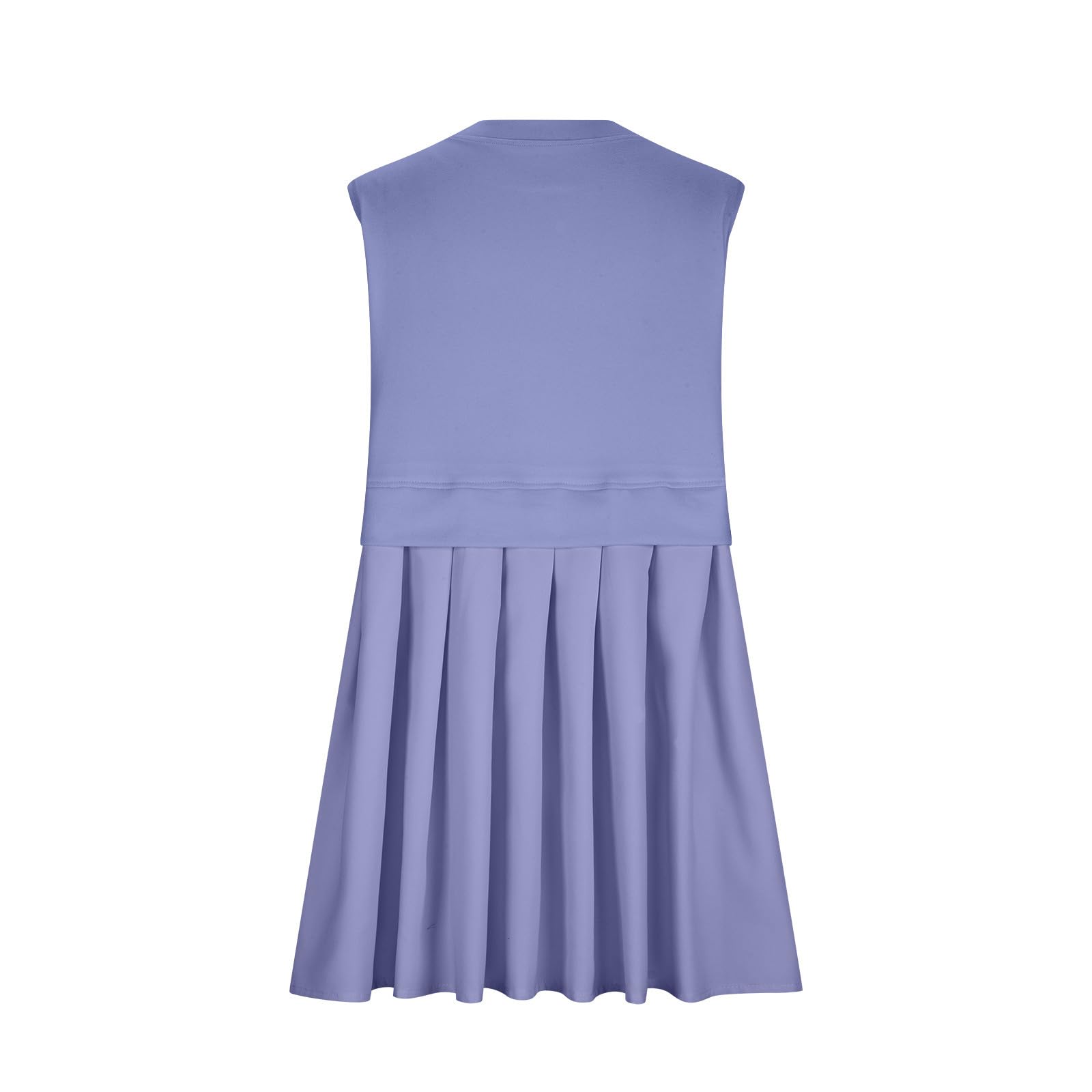 Pleated Round Neck Sleeveless Mini Dress - Classique Collection