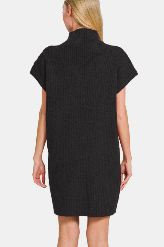 Zenana Short Sleeve Sweater Mini Dress - Classique Collection