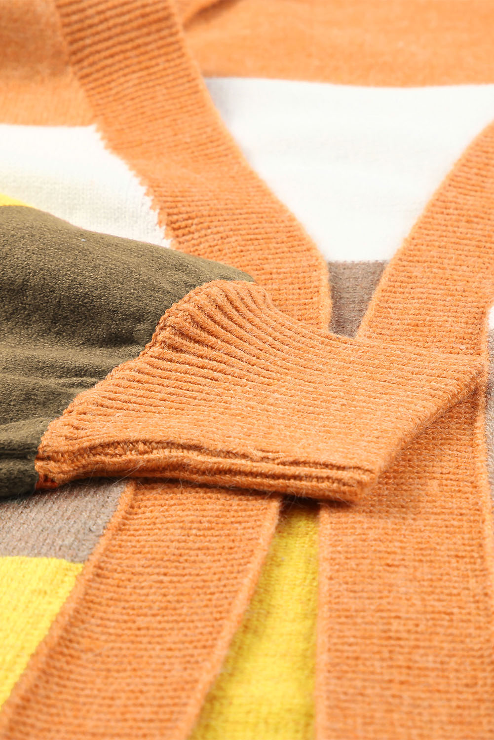 Open Front Color Block Cardigan - ClassiQ