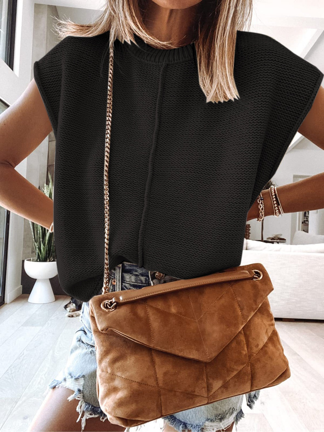 Cap Sleeve Sweater Vest - ClassiQ