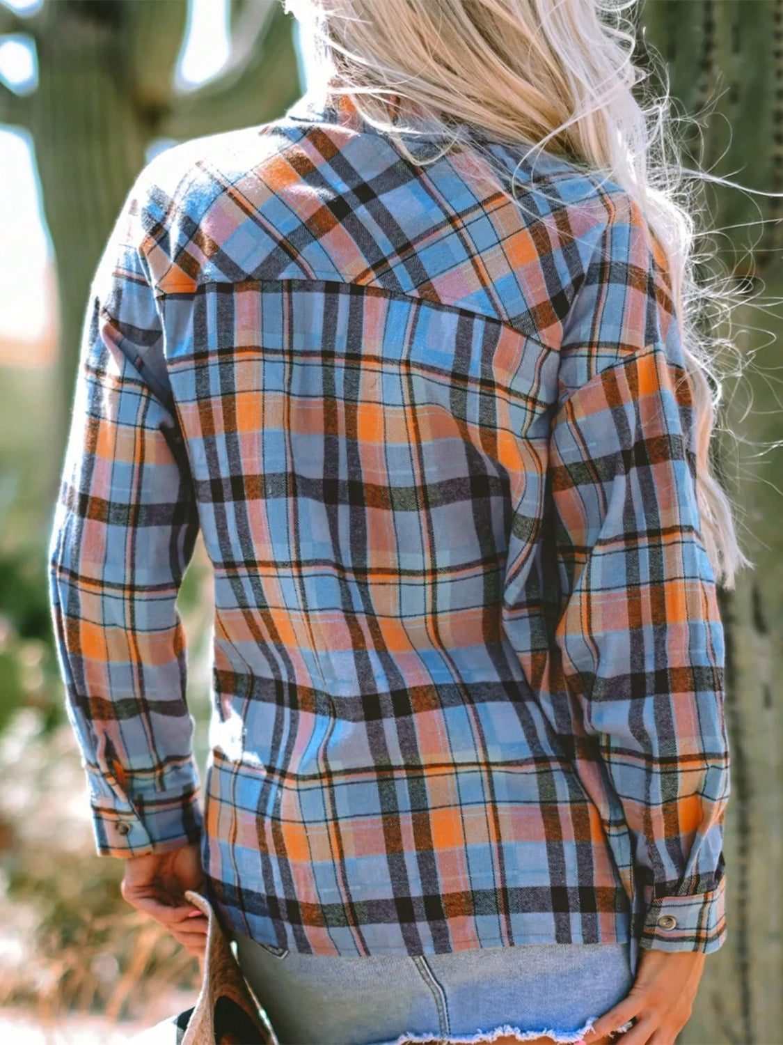 Plaid Collared Neck Long Sleeve Shirt - Classique Collection