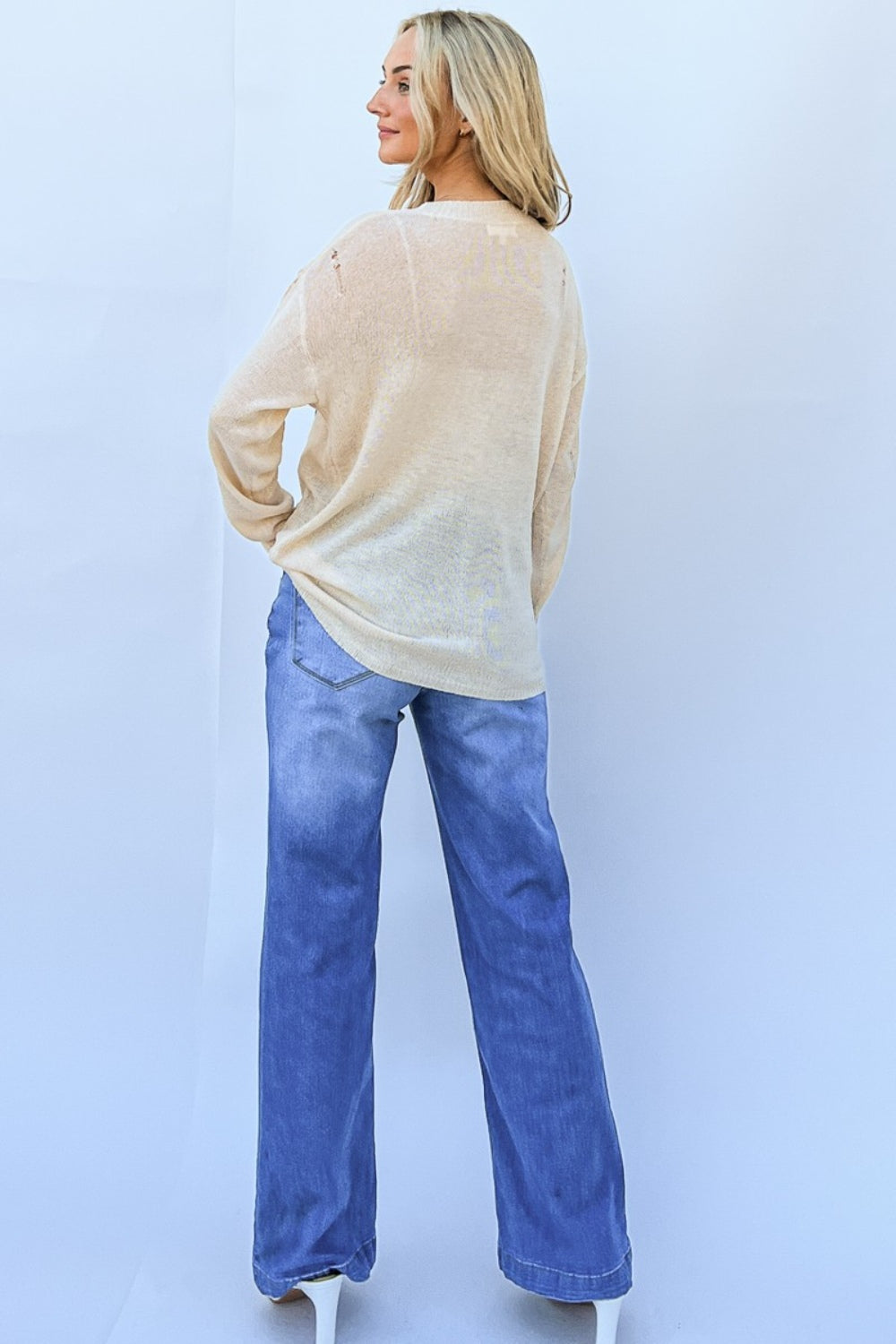 And The Why GRATEFUL Long Sleeve Knit Top - Classique Collection