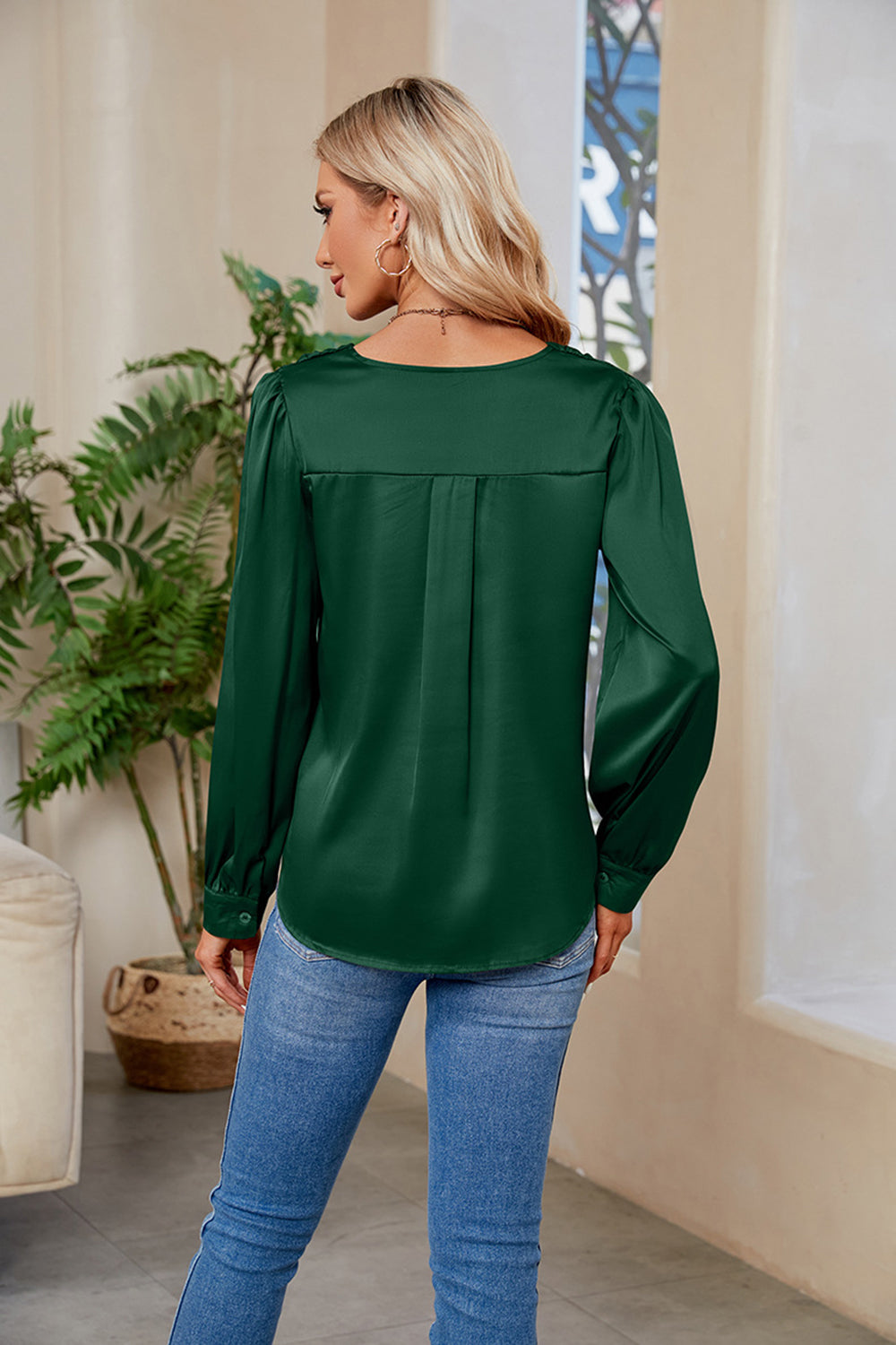 V-Neck Long Sleeve Top - Classique Collection