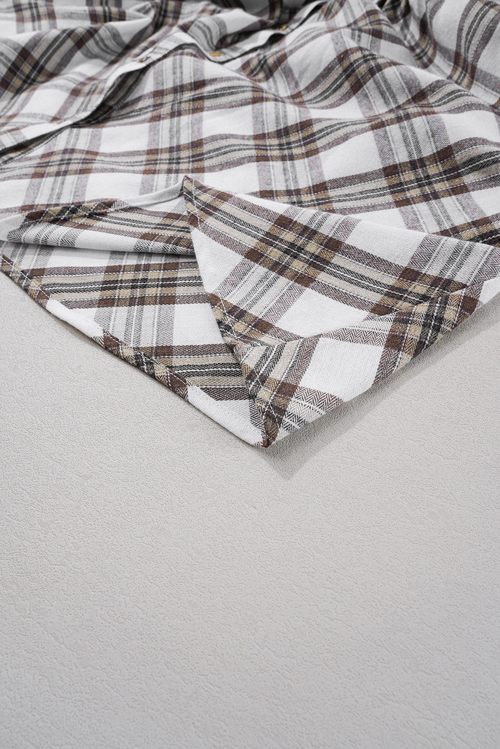 Full Size Plaid Collared Neck Balloon Sleeve Mini Shirt Dress - Classique Collection
