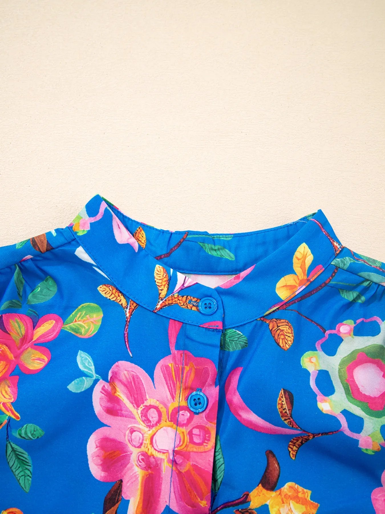Floral Print Button - Up Short Sleeve Shirt