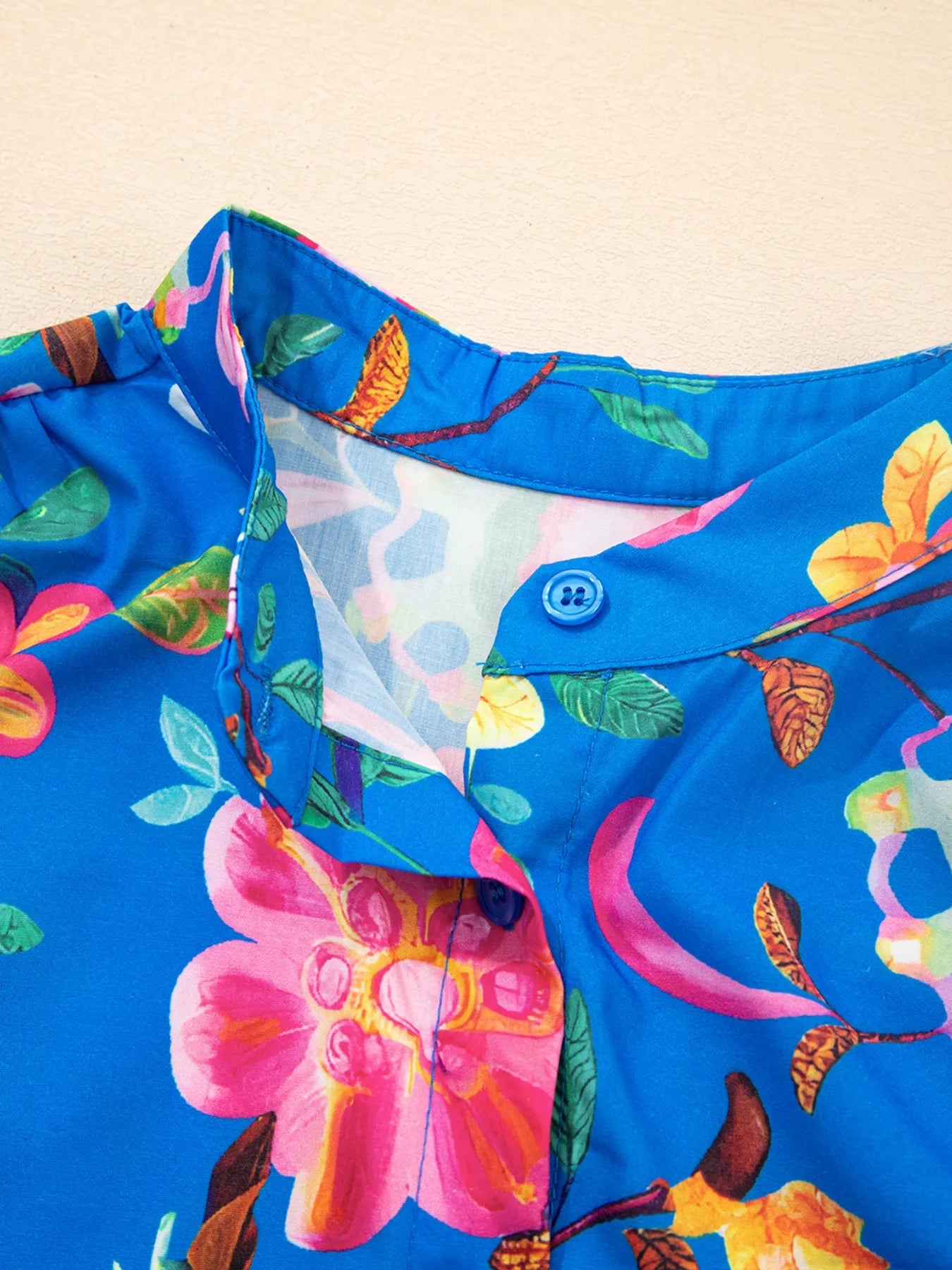 Floral Print Button - Up Short Sleeve Shirt