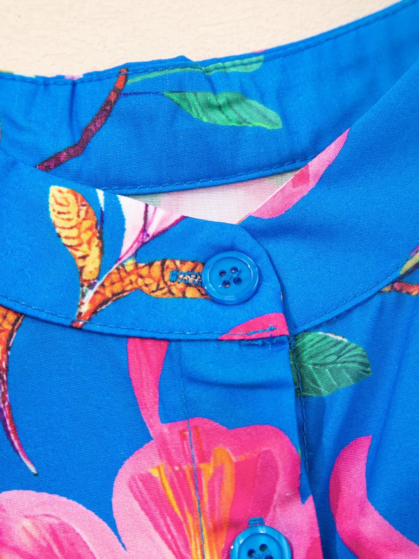 Floral Print Button - Up Short Sleeve Shirt