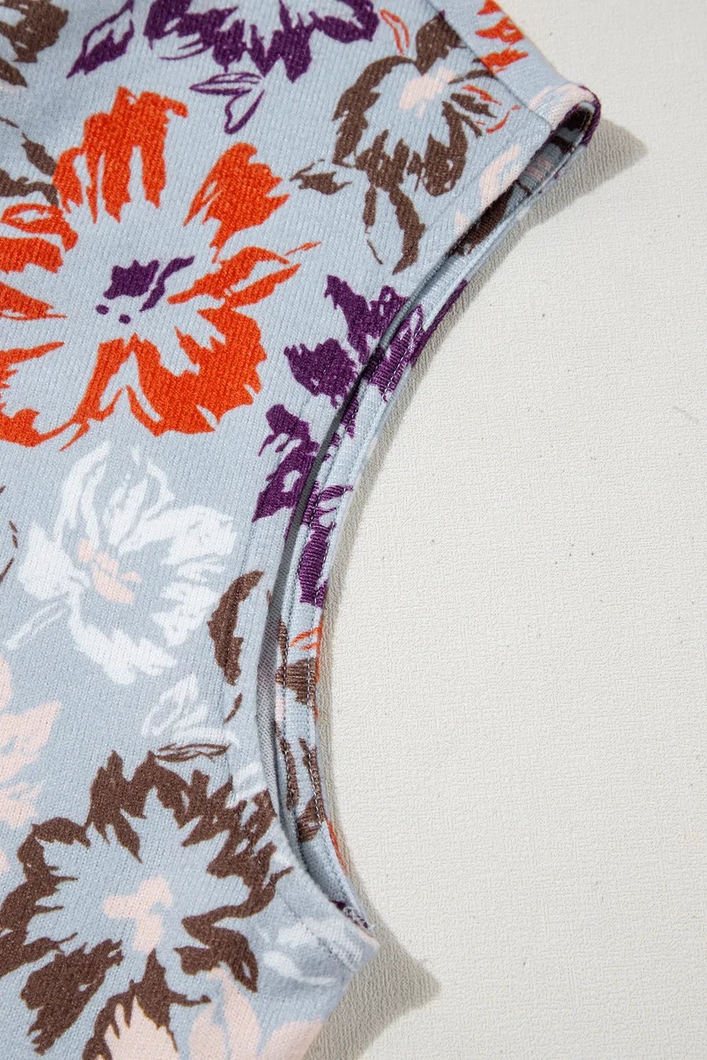 Floral Sleeveless Button Front Wide Leg Jumpsuit