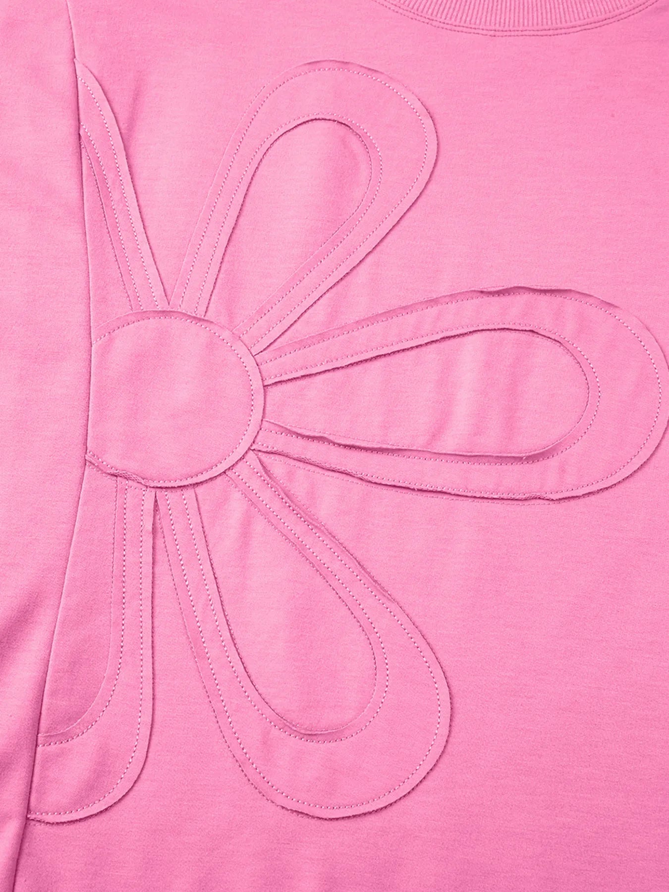 Flower Oversized Round Neck T-Shirt