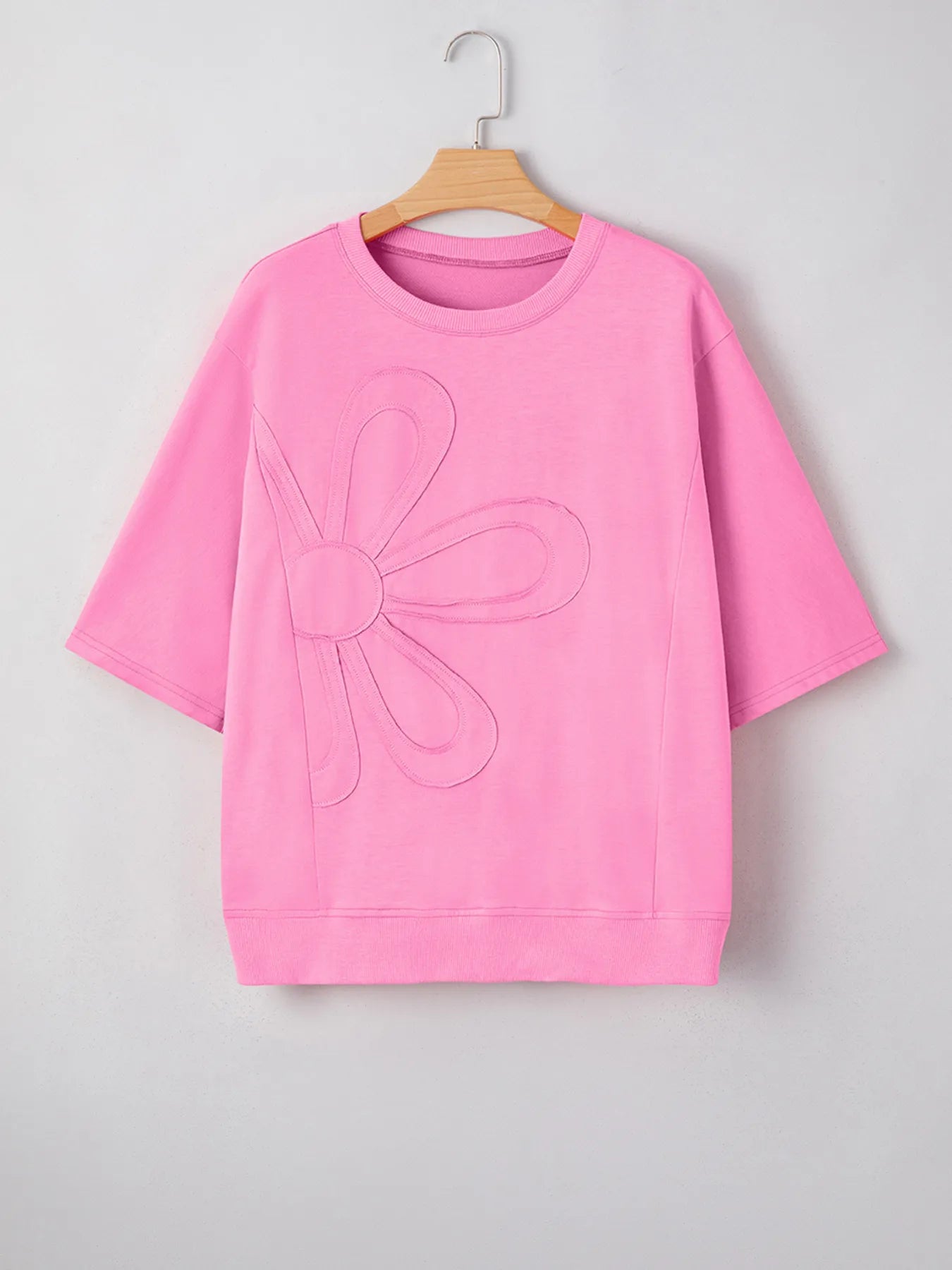 Flower Oversized Round Neck T-Shirt