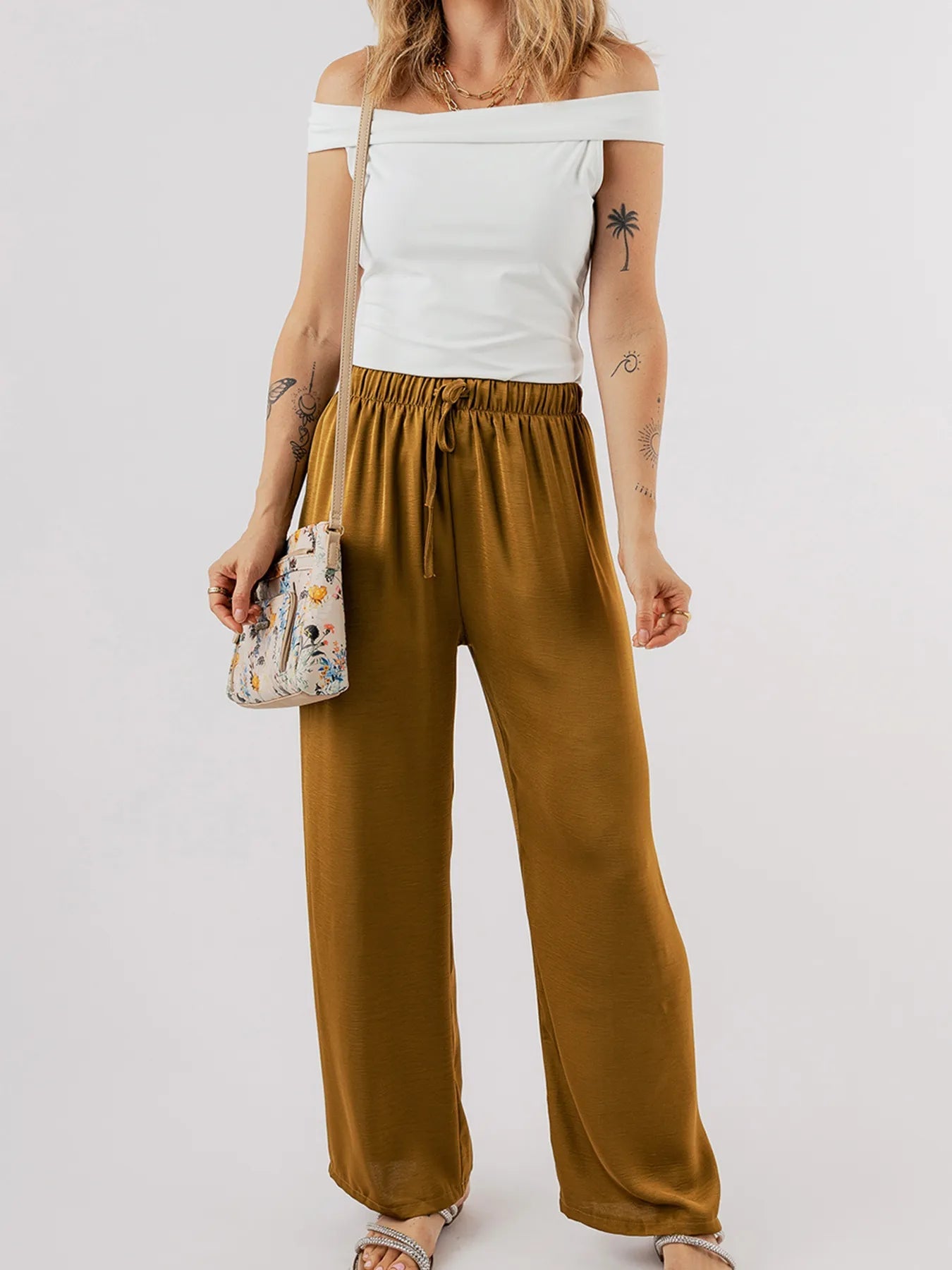 Folded Off Shoulder Slim Top