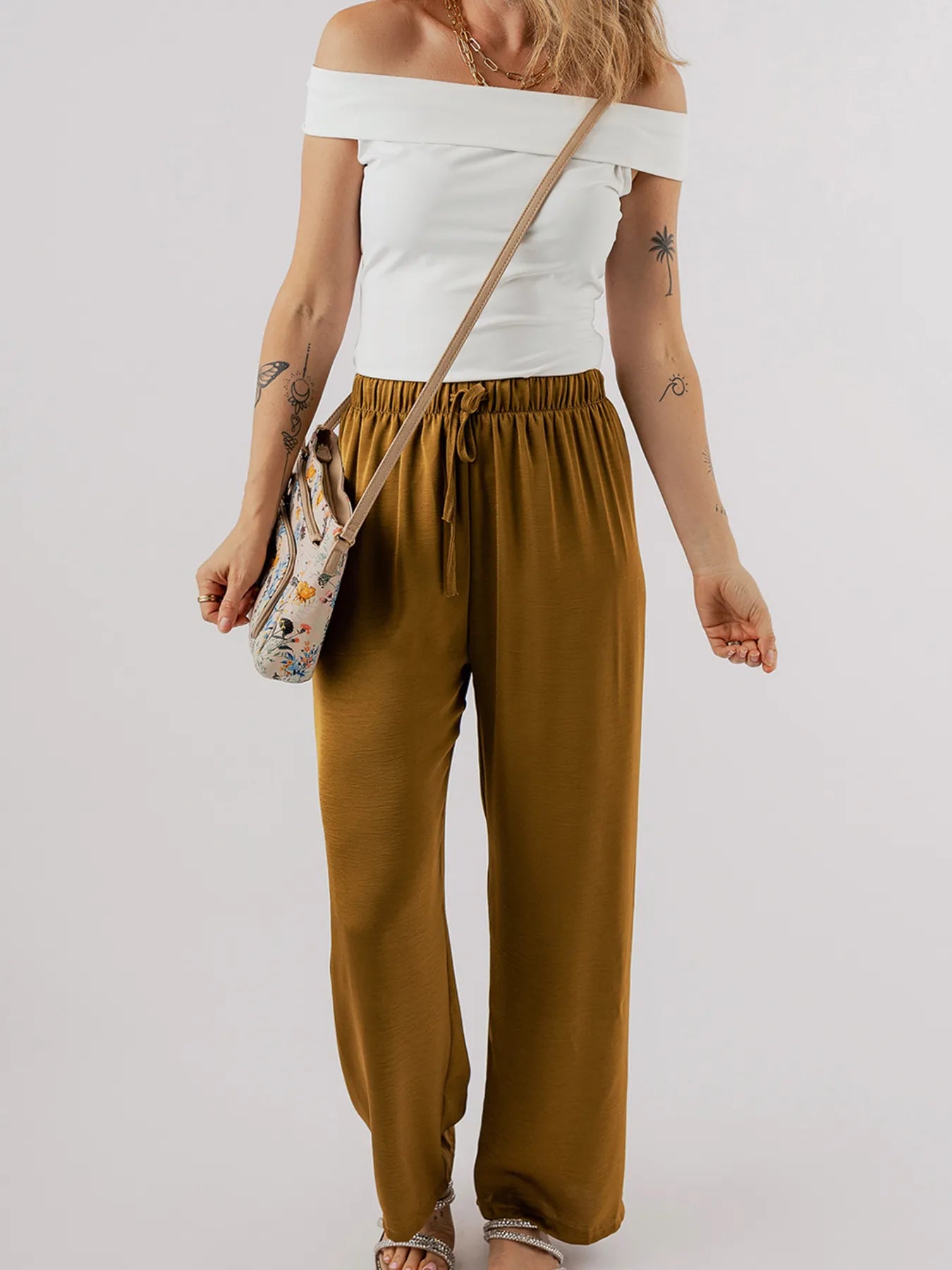 Folded Off Shoulder Slim Top