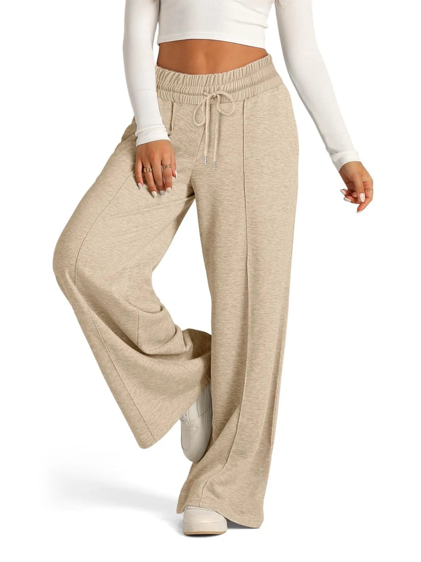 Full Size Drawstring Relaxed Fit Wide Leg Pants Plus Size