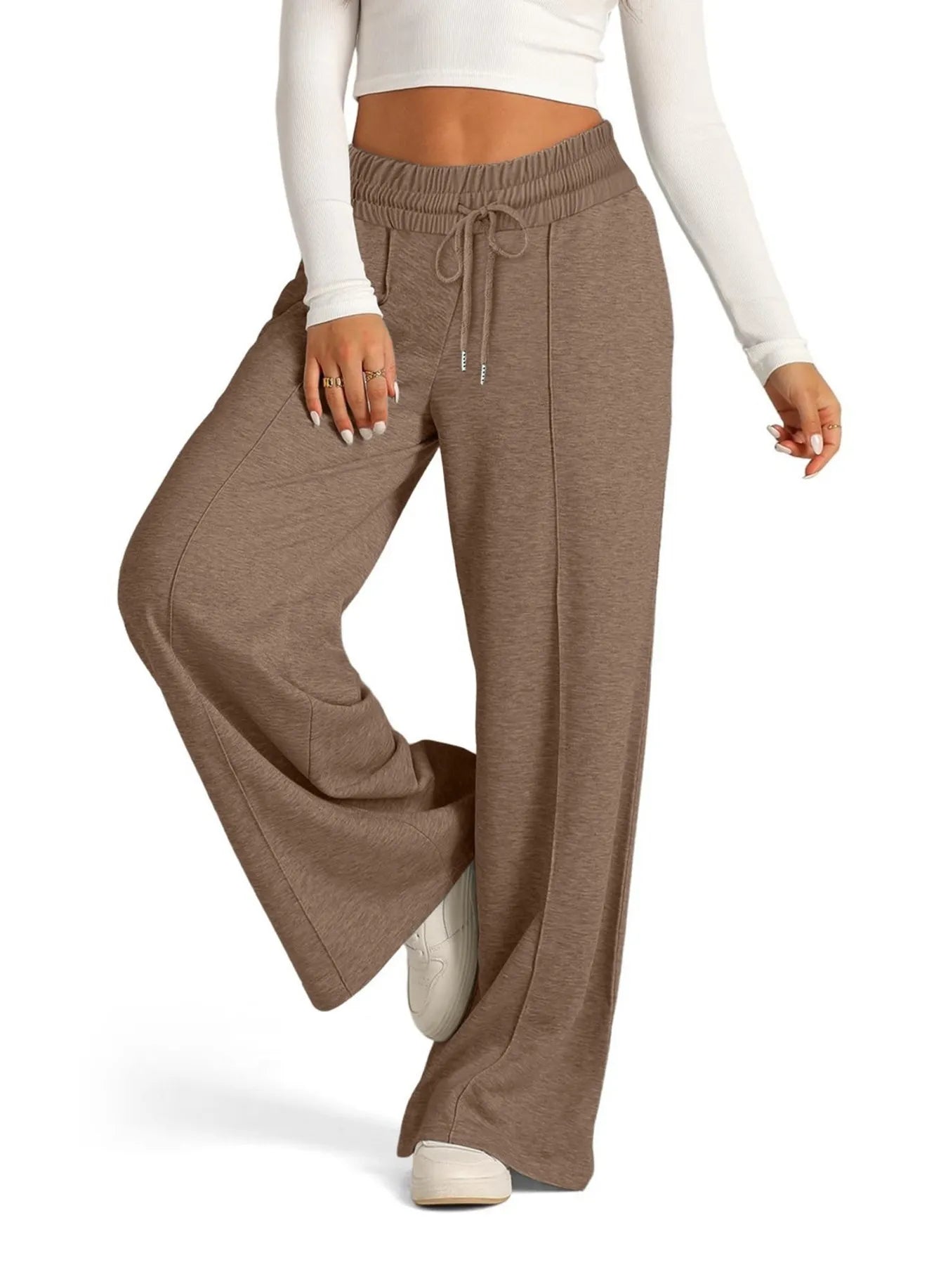 Full Size Drawstring Relaxed Fit Wide Leg Pants Plus Size