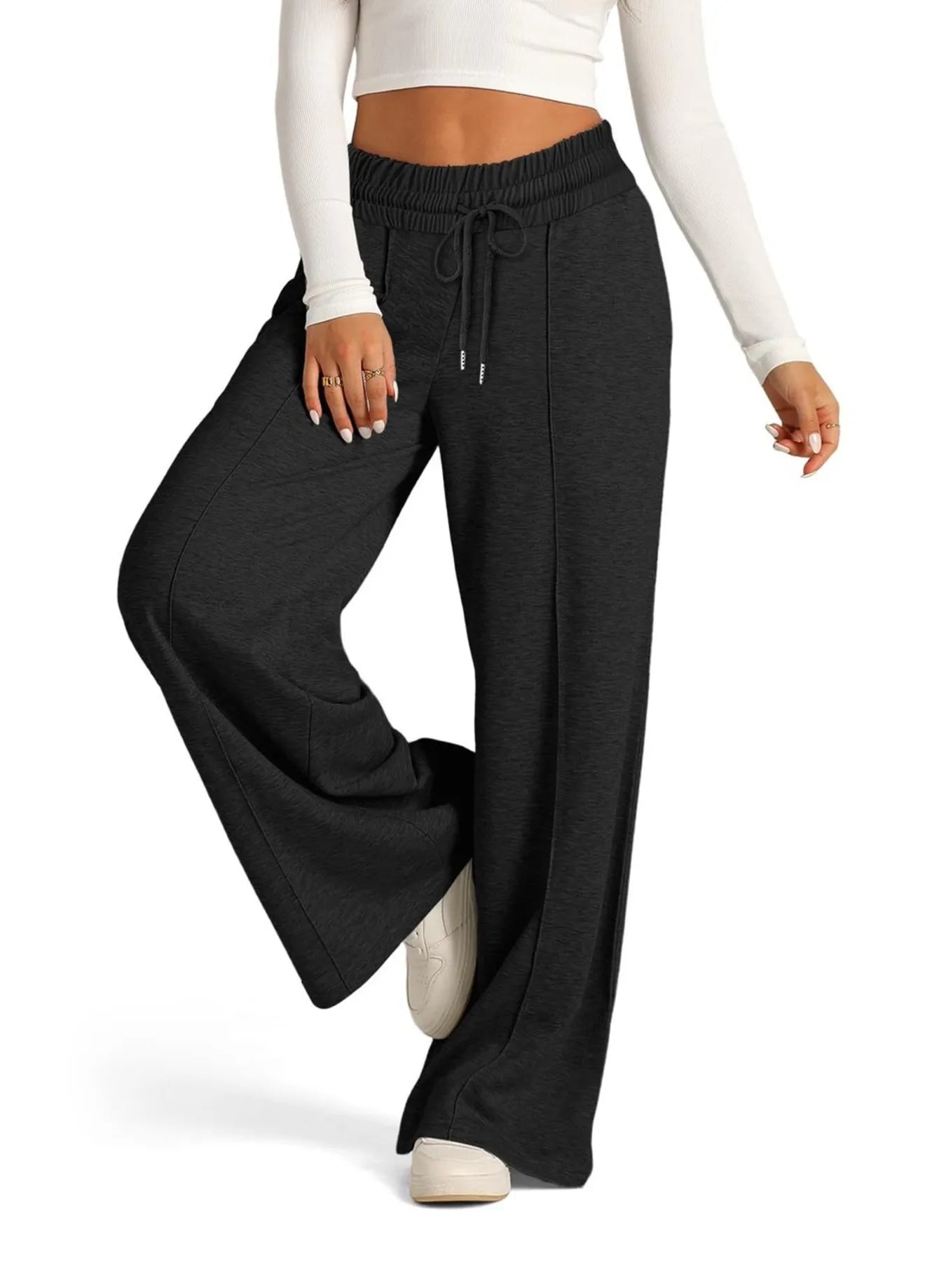 Full Size Drawstring Relaxed Fit Wide Leg Pants Plus Size