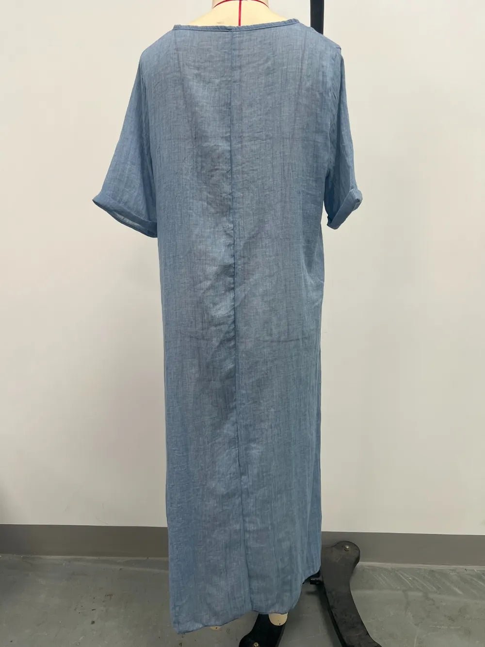 Full Size V - Neck Short Sleeve Midi Dress Plus Size