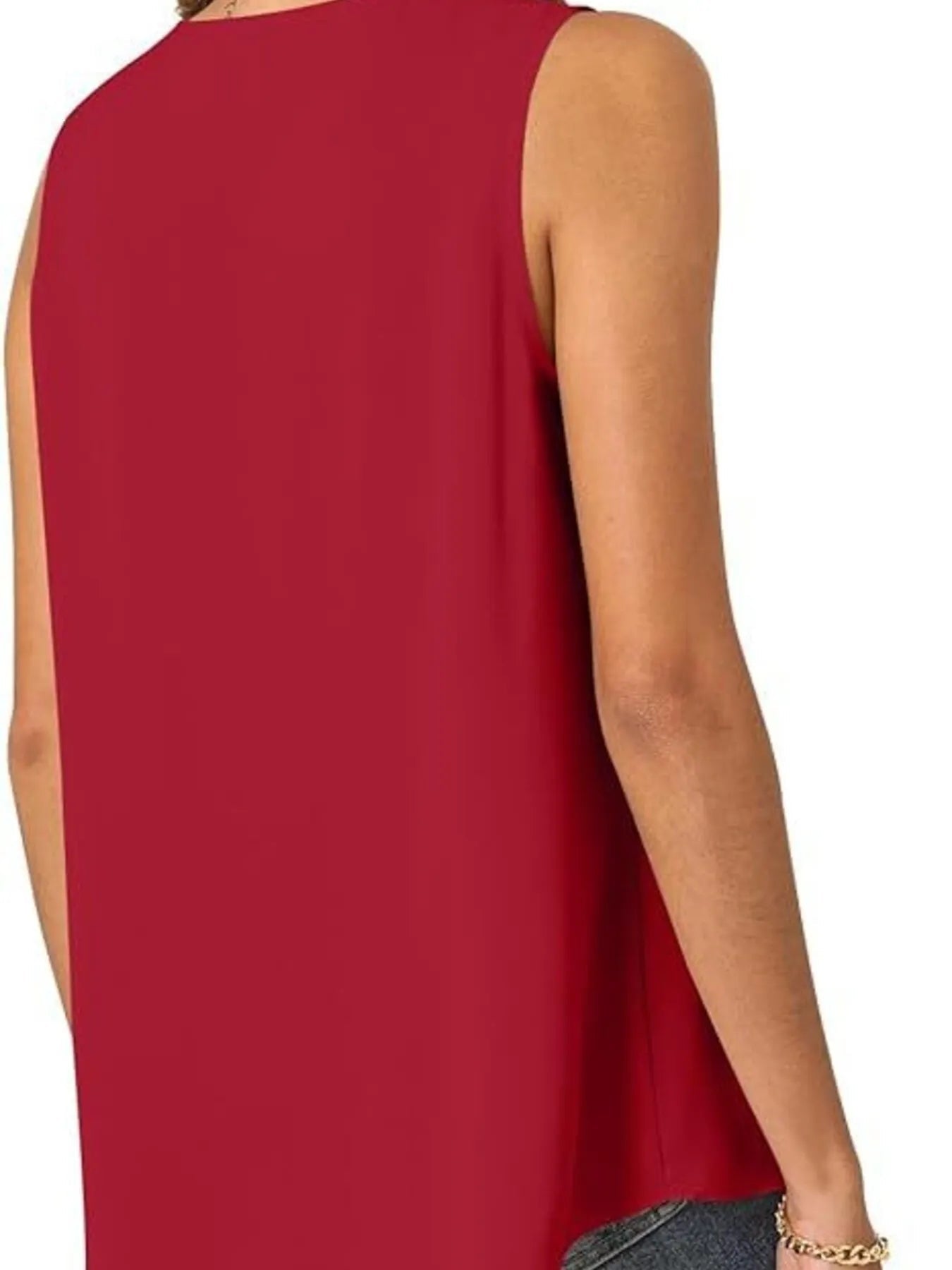 Full Size V - Neck Sleeveless Tank Top Plus SizeTop