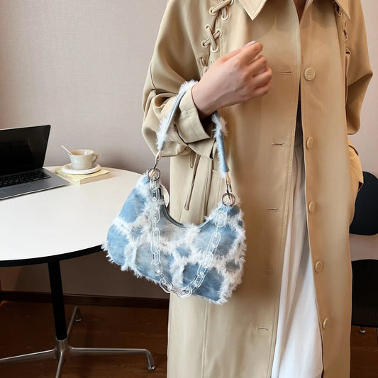 Fuzzy Chain Shoulder BagBag