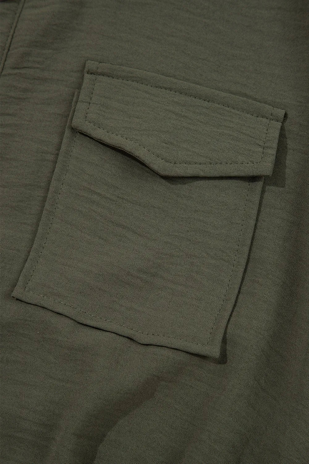 Half Button Belted Utility Short Sleeve Jumpsuit