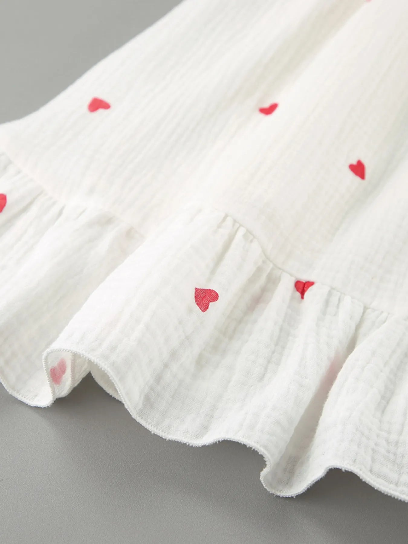 Heart Printed Off - Shoulder Ruffle Mini Dress