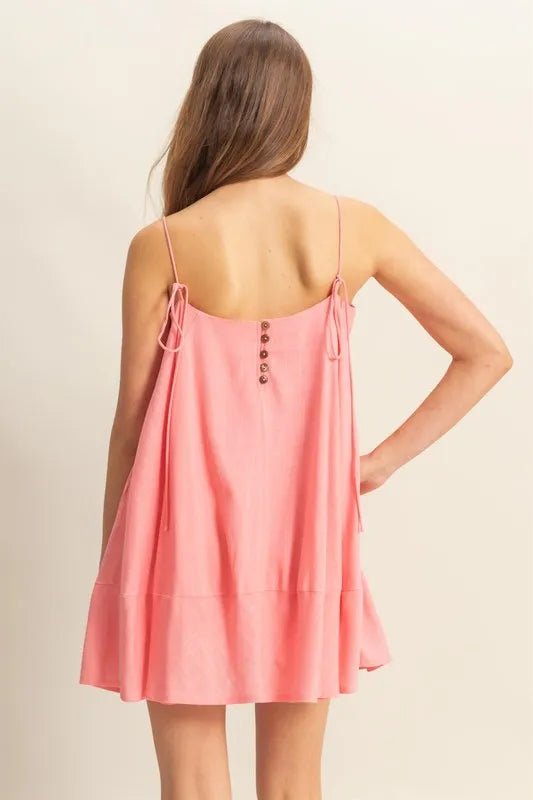 HYFVE A - Line Flowy Mini Cami Dress with Pockets