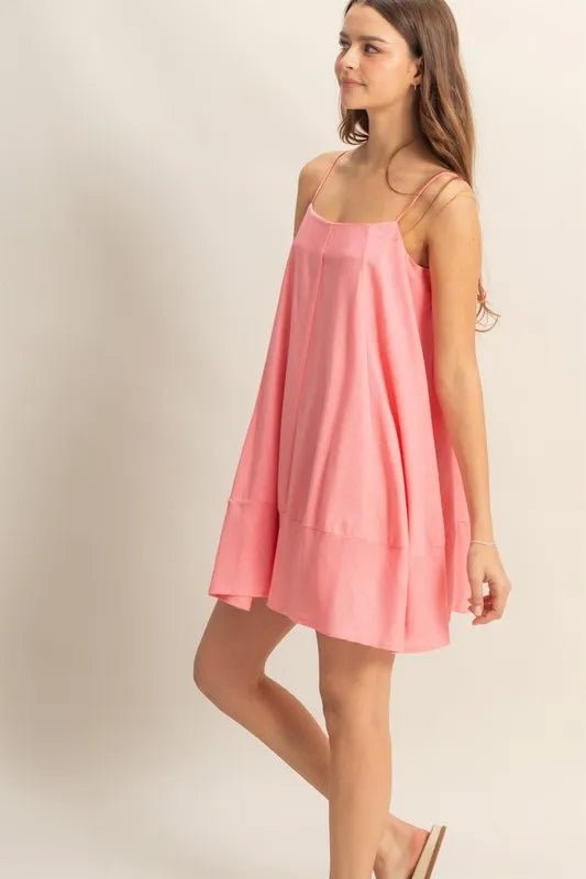 HYFVE A - Line Flowy Mini Cami Dress with Pockets