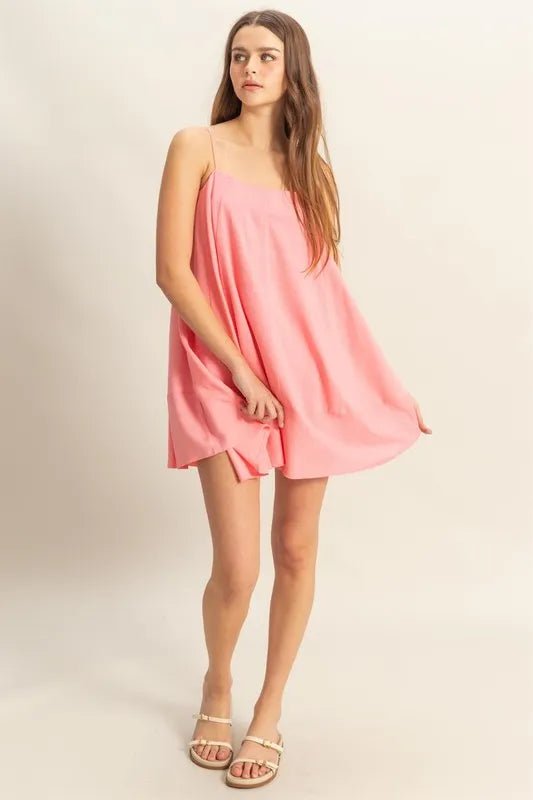 HYFVE A - Line Flowy Mini Cami Dress with Pockets