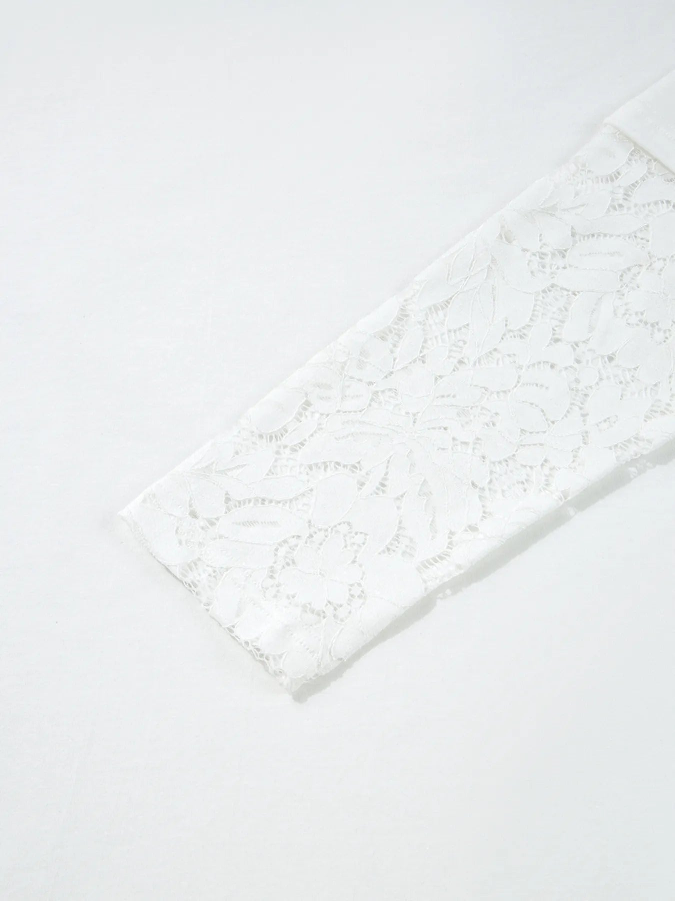 Lace Long Sleeve Insert Drop Shoulder Tee
