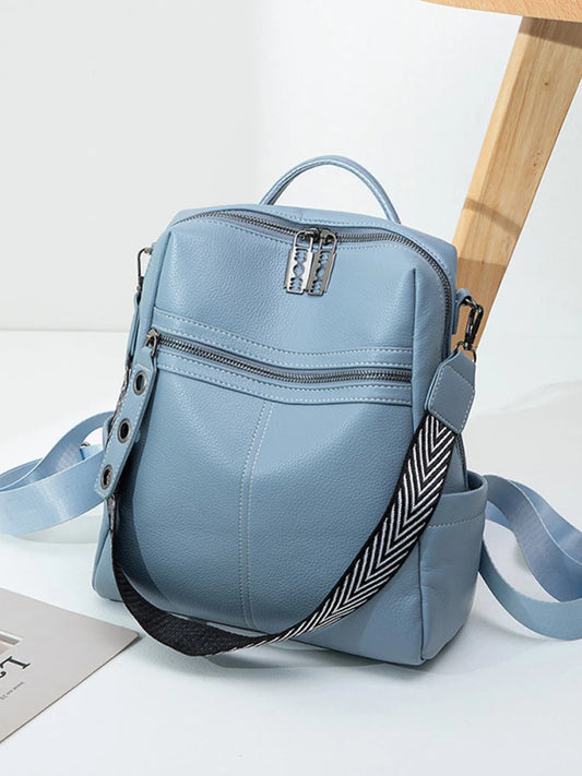 Leather Multi - Compartment Backpack Bag