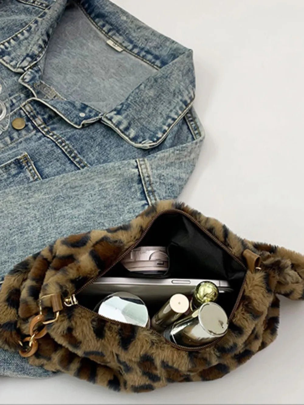 Leopard Fluff Shoulder BagBag