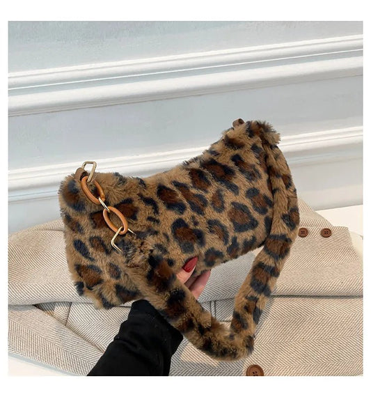 Leopard Fluff Shoulder BagBag