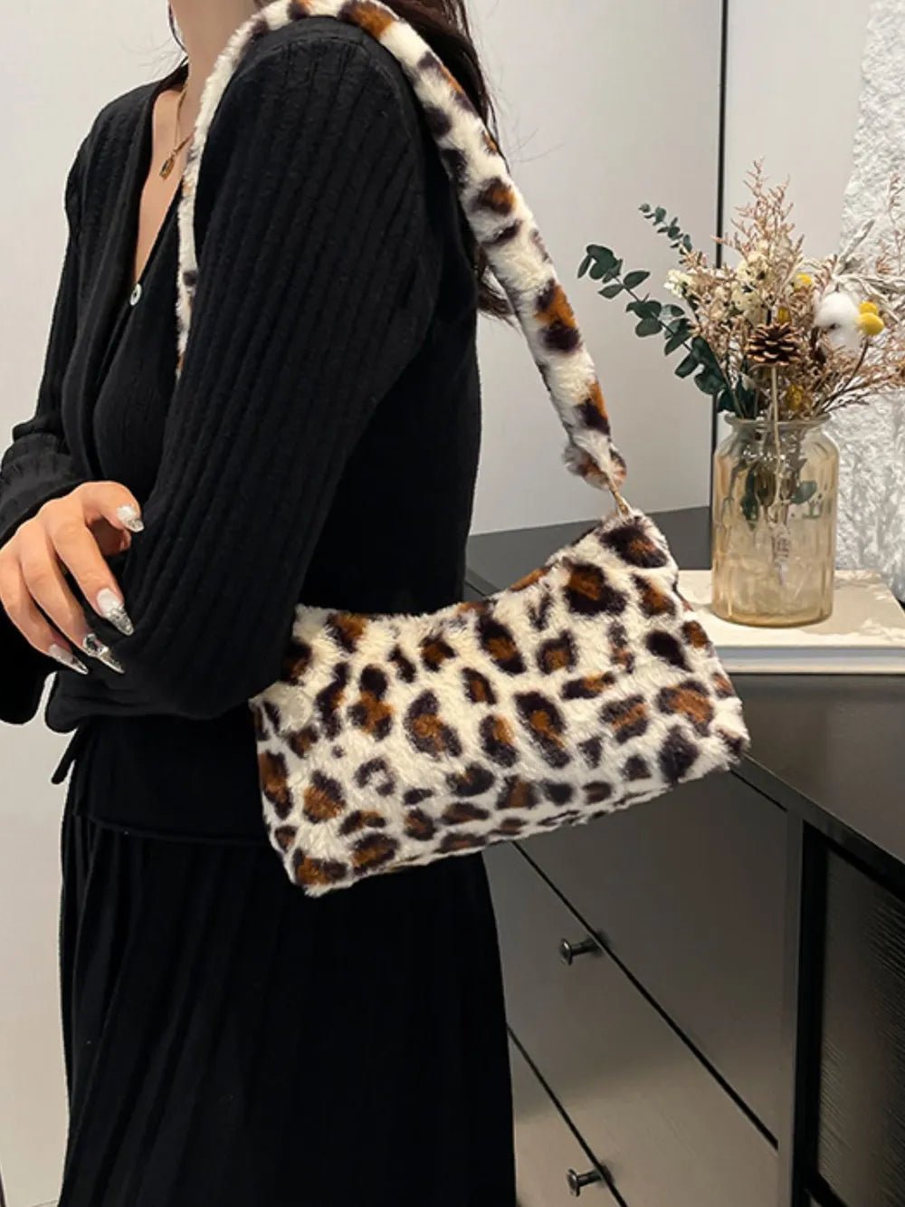 Leopard Fluff Shoulder BagBag