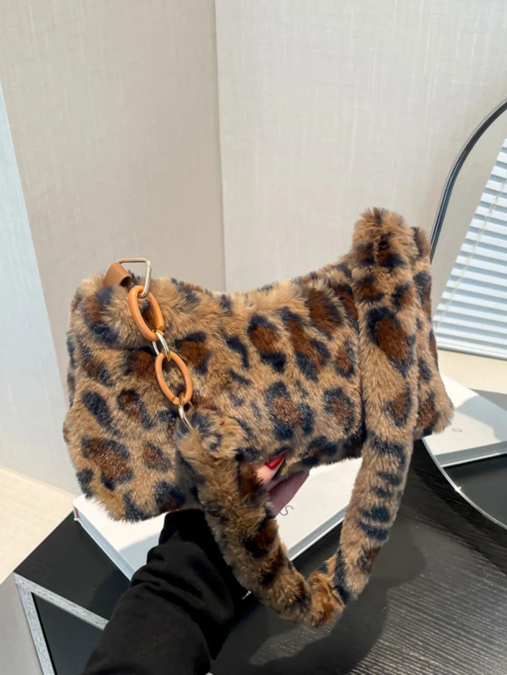 Leopard Fluff Shoulder BagBag