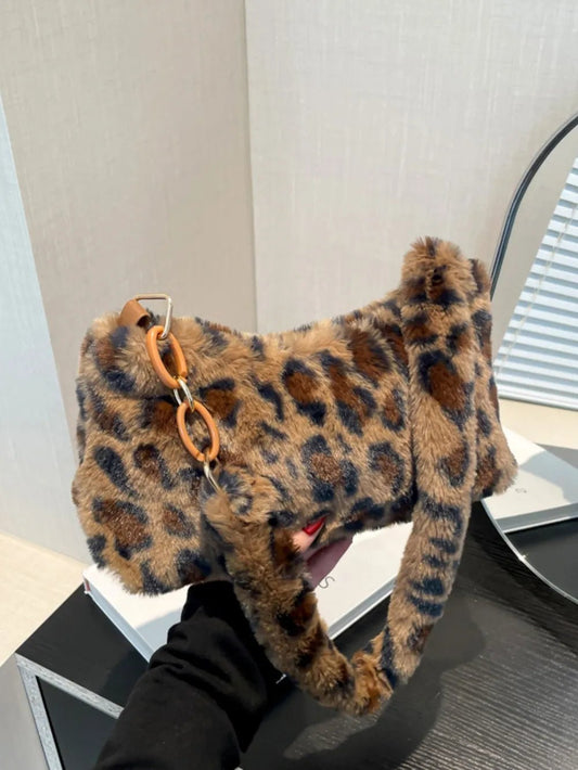 Leopard Fluff Shoulder BagBag