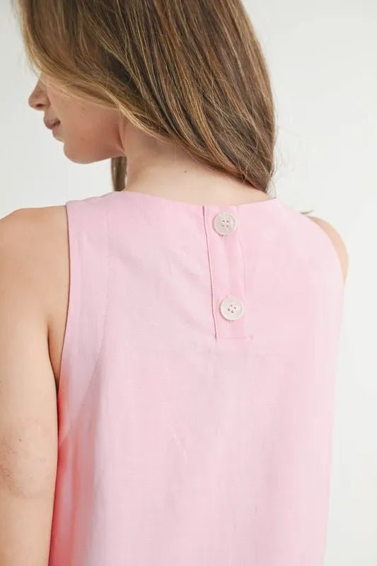 MABLE Linen Mix Side Ric Rac A - Line Mini Dress