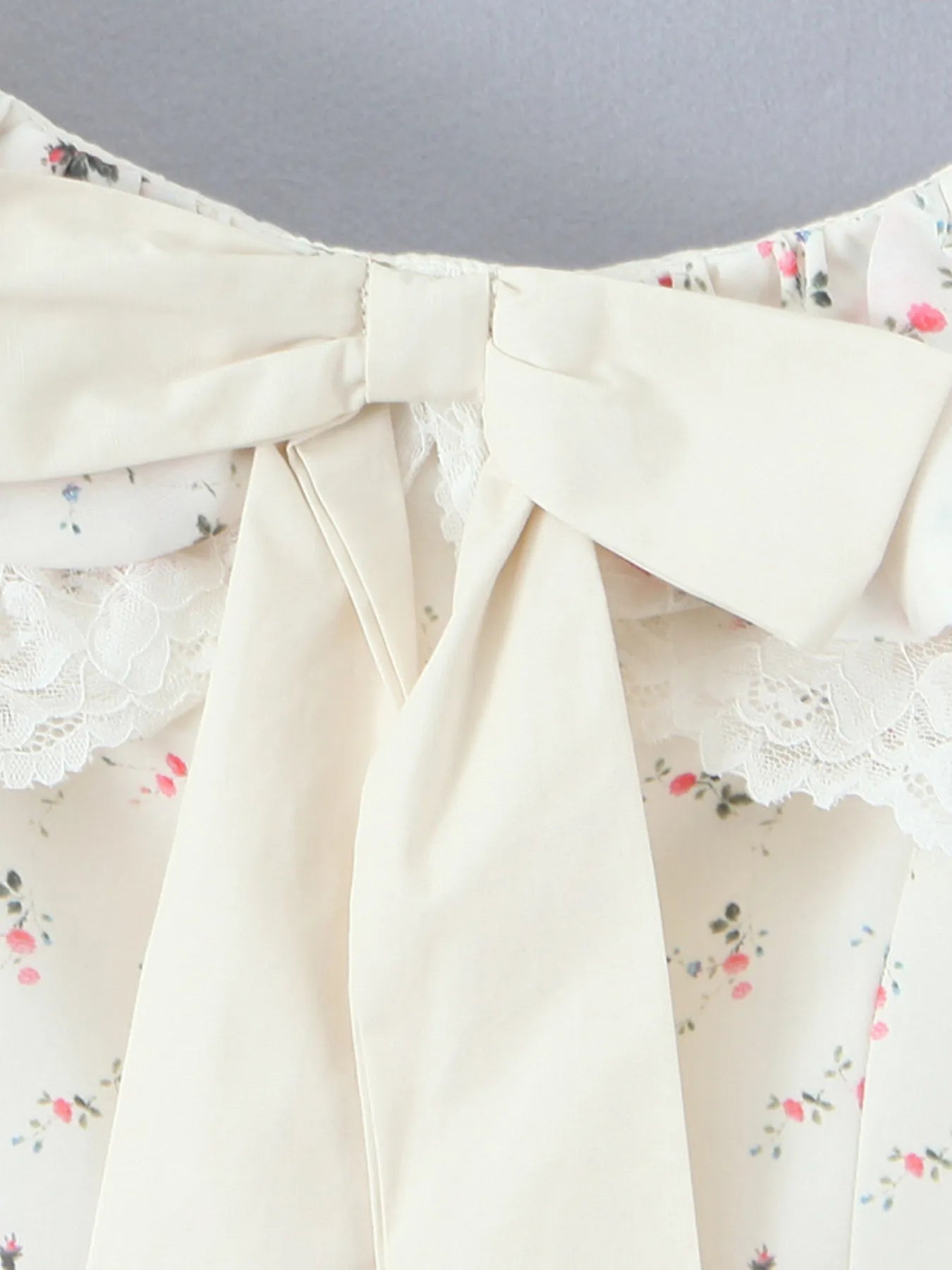 Off - Shoulder Floral Lace Trim Mini Dress